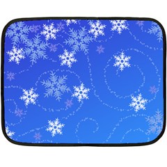 Winter Blue Snowflakes Rain Cool Fleece Blanket (mini) by Mariart