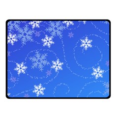 Winter Blue Snowflakes Rain Cool Fleece Blanket (small) by Mariart