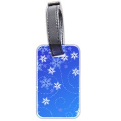 Winter Blue Snowflakes Rain Cool Luggage Tags (two Sides) by Mariart