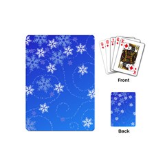 Winter Blue Snowflakes Rain Cool Playing Cards (mini) 