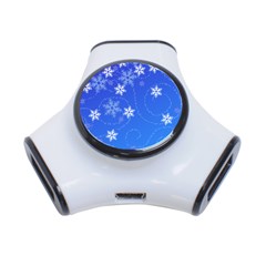 Winter Blue Snowflakes Rain Cool 3-port Usb Hub by Mariart