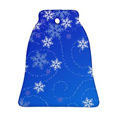 Winter Blue Snowflakes Rain Cool Ornament (bell)