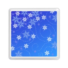 Winter Blue Snowflakes Rain Cool Memory Card Reader (square)  by Mariart