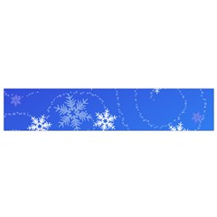 Winter Blue Snowflakes Rain Cool Flano Scarf (small)