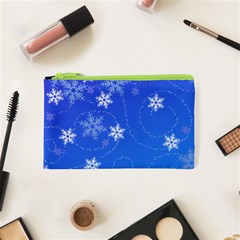 Winter Blue Snowflakes Rain Cool Cosmetic Bag (xs) by Mariart