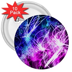 Space Galaxy Purple Blue 3  Buttons (10 Pack) 