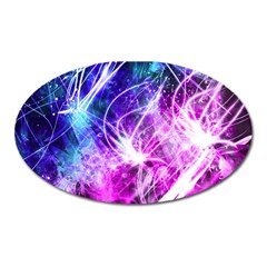 Space Galaxy Purple Blue Oval Magnet