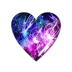 Space Galaxy Purple Blue Heart Magnet by Mariart