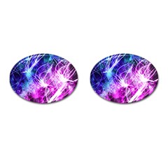 Space Galaxy Purple Blue Cufflinks (oval) by Mariart