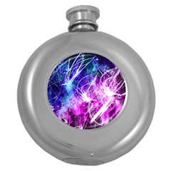 Space Galaxy Purple Blue Round Hip Flask (5 Oz)