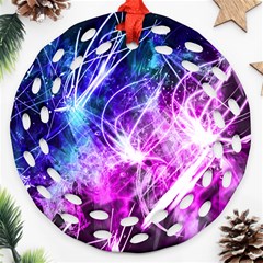 Space Galaxy Purple Blue Ornament (round Filigree)