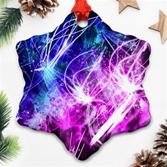 Space Galaxy Purple Blue Ornament (snowflake) by Mariart