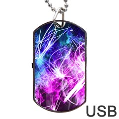 Space Galaxy Purple Blue Dog Tag Usb Flash (two Sides) by Mariart