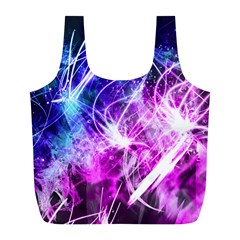 Space Galaxy Purple Blue Full Print Recycle Bags (l)  by Mariart