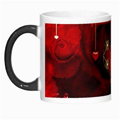 Wonderful Elegant Decoative Heart With Flowers On The Background Morph Mugs