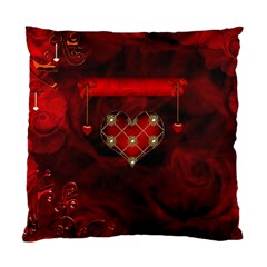 Wonderful Elegant Decoative Heart With Flowers On The Background Standard Cushion Case (one Side) by FantasyWorld7