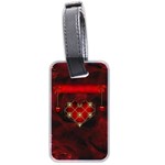 Wonderful Elegant Decoative Heart With Flowers On The Background Luggage Tags (Two Sides) Back