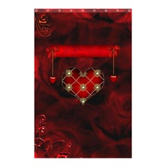 Wonderful Elegant Decoative Heart With Flowers On The Background Shower Curtain 48  X 72  (small)  by FantasyWorld7