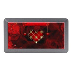 Wonderful Elegant Decoative Heart With Flowers On The Background Memory Card Reader (mini) by FantasyWorld7