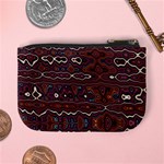 Hippy Boho Chestnut Warped Pattern Mini Coin Purses Back