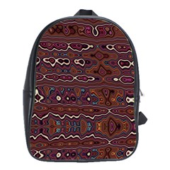 Hippy Boho Chestnut Warped Pattern School Bag (large) by KirstenStar