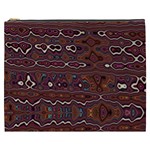 Hippy Boho Chestnut Warped Pattern Cosmetic Bag (XXXL)  Front