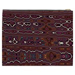 Hippy Boho Chestnut Warped Pattern Cosmetic Bag (XXXL)  Back