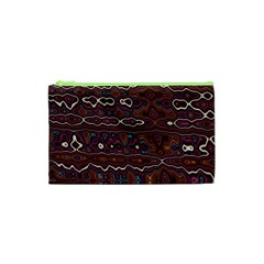 Hippy Boho Chestnut Warped Pattern Cosmetic Bag (xs) by KirstenStar