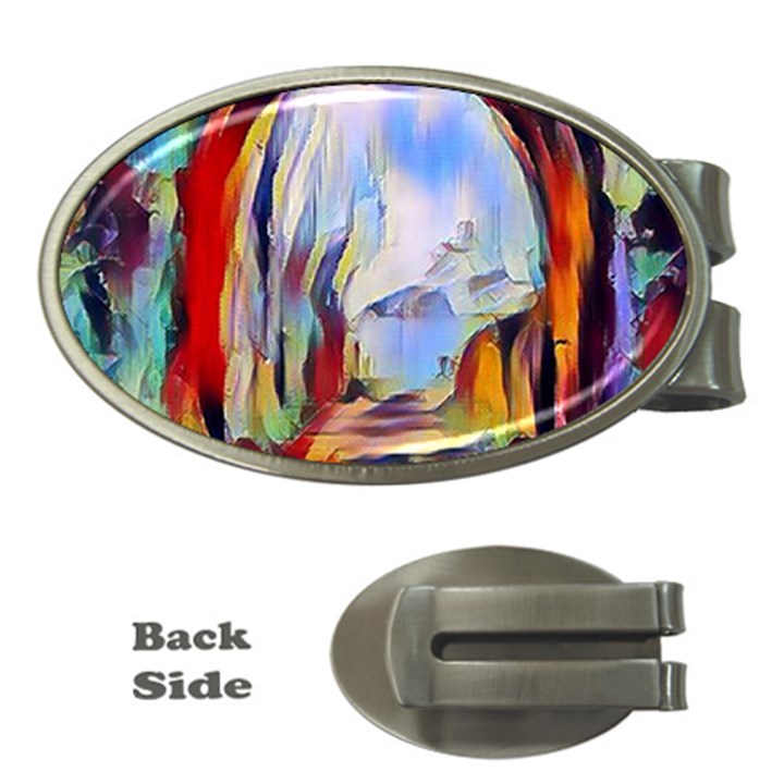 abstract tunnel Money Clips (Oval) 