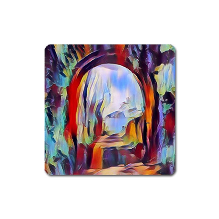 abstract tunnel Square Magnet