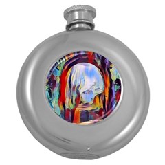 Abstract Tunnel Round Hip Flask (5 Oz)