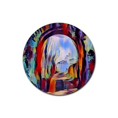 Abstract Tunnel Rubber Coaster (round)  by NouveauDesign