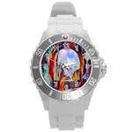 abstract tunnel Round Plastic Sport Watch (L) Front