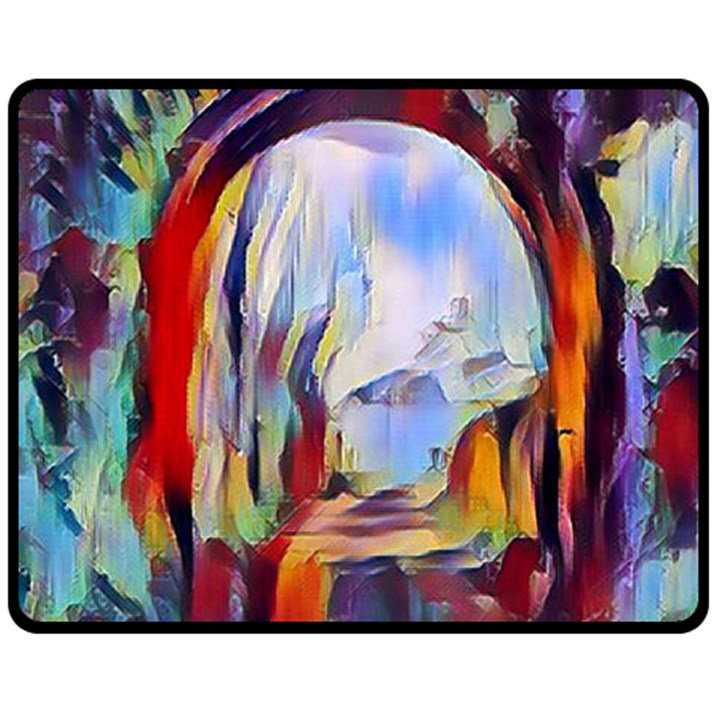 abstract tunnel Double Sided Fleece Blanket (Medium) 