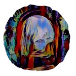 abstract tunnel Large 18  Premium Flano Round Cushions Front