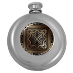 Art Nouveau Round Hip Flask (5 oz) Front