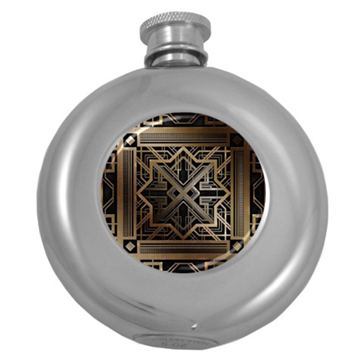 Art Nouveau Round Hip Flask (5 oz)