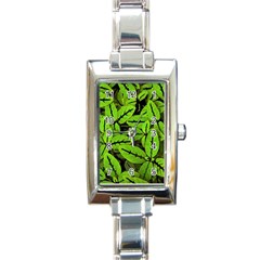 Nature Print Pattern Rectangle Italian Charm Watch by dflcprints