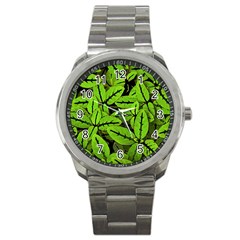 Nature Print Pattern Sport Metal Watch by dflcprints