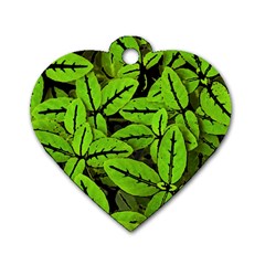 Nature Print Pattern Dog Tag Heart (two Sides) by dflcprints