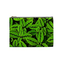 Nature Print Pattern Cosmetic Bag (medium)  by dflcprints