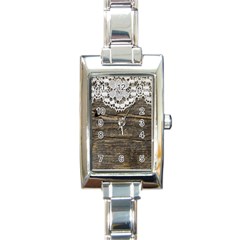 Shabbychicwoodwall Rectangle Italian Charm Watch by NouveauDesign