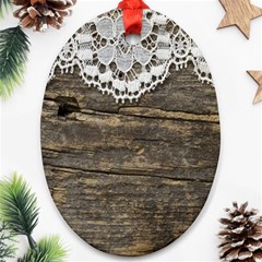 Shabbychicwoodwall Ornament (oval) by NouveauDesign