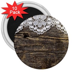 Shabbychicwoodwall 3  Magnets (10 Pack)  by NouveauDesign