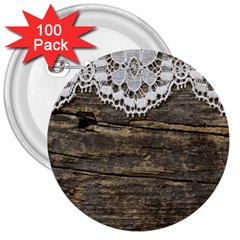 Shabbychicwoodwall 3  Buttons (100 Pack)  by NouveauDesign