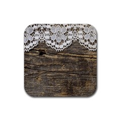 Shabbychicwoodwall Rubber Coaster (square)  by NouveauDesign