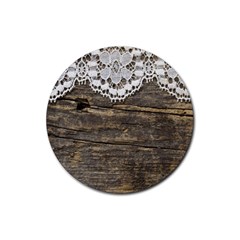 Shabbychicwoodwall Rubber Coaster (round)  by NouveauDesign