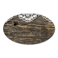 Shabbychicwoodwall Oval Magnet by NouveauDesign