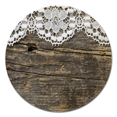 Shabbychicwoodwall Magnet 5  (round) by NouveauDesign