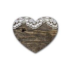 Shabbychicwoodwall Rubber Coaster (heart)  by NouveauDesign